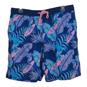 Batman Men's Size Medium Swim Trunks Shorts Pink Blue Joker Surfing Purple